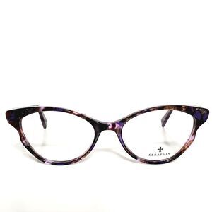 New Womens Seraphin Purple Medley Cat Eyeglasses Frames & Case 53-17-140 Japan